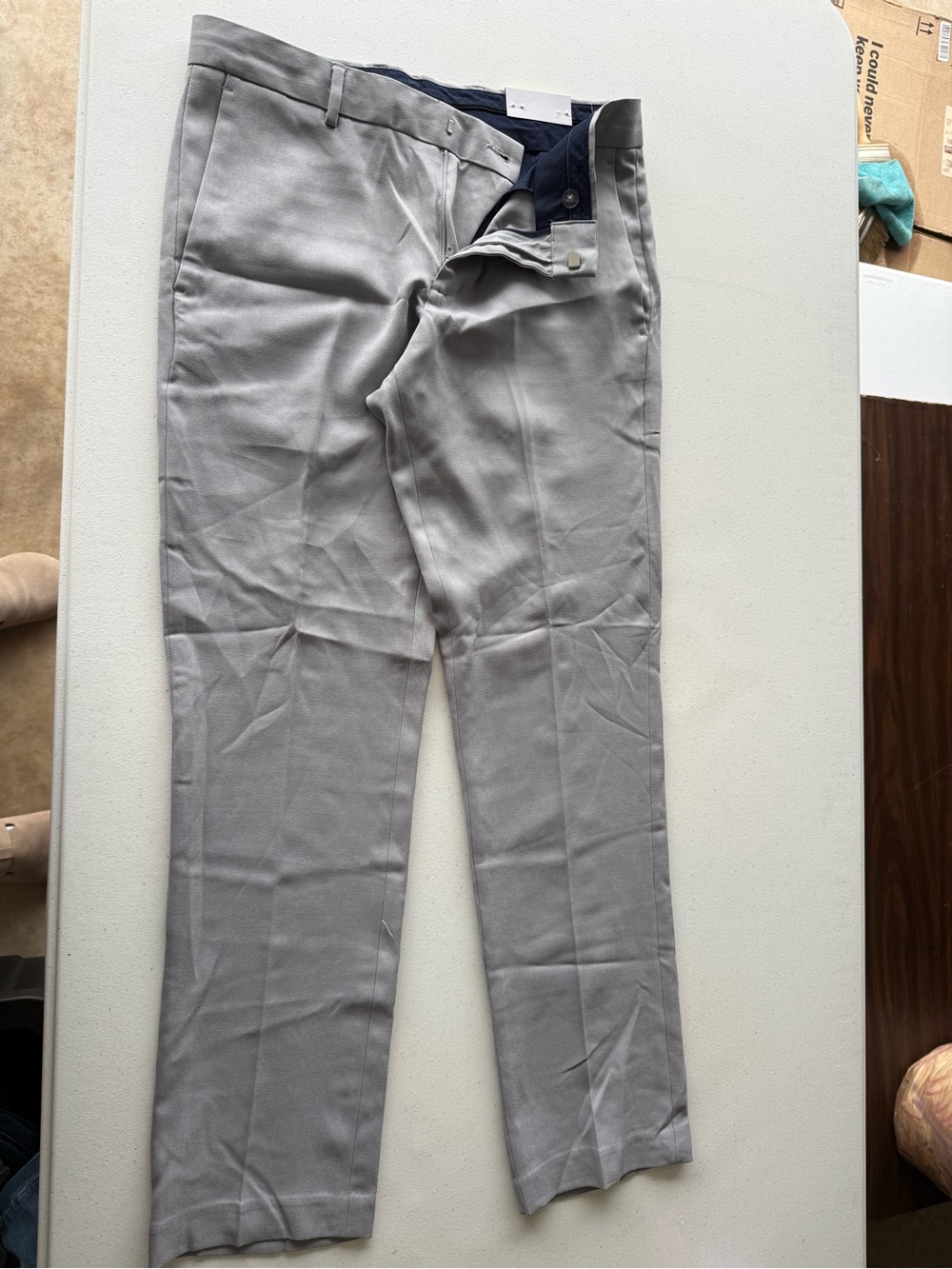 Perry Ellis Light Gray Dress Pants - slim fit